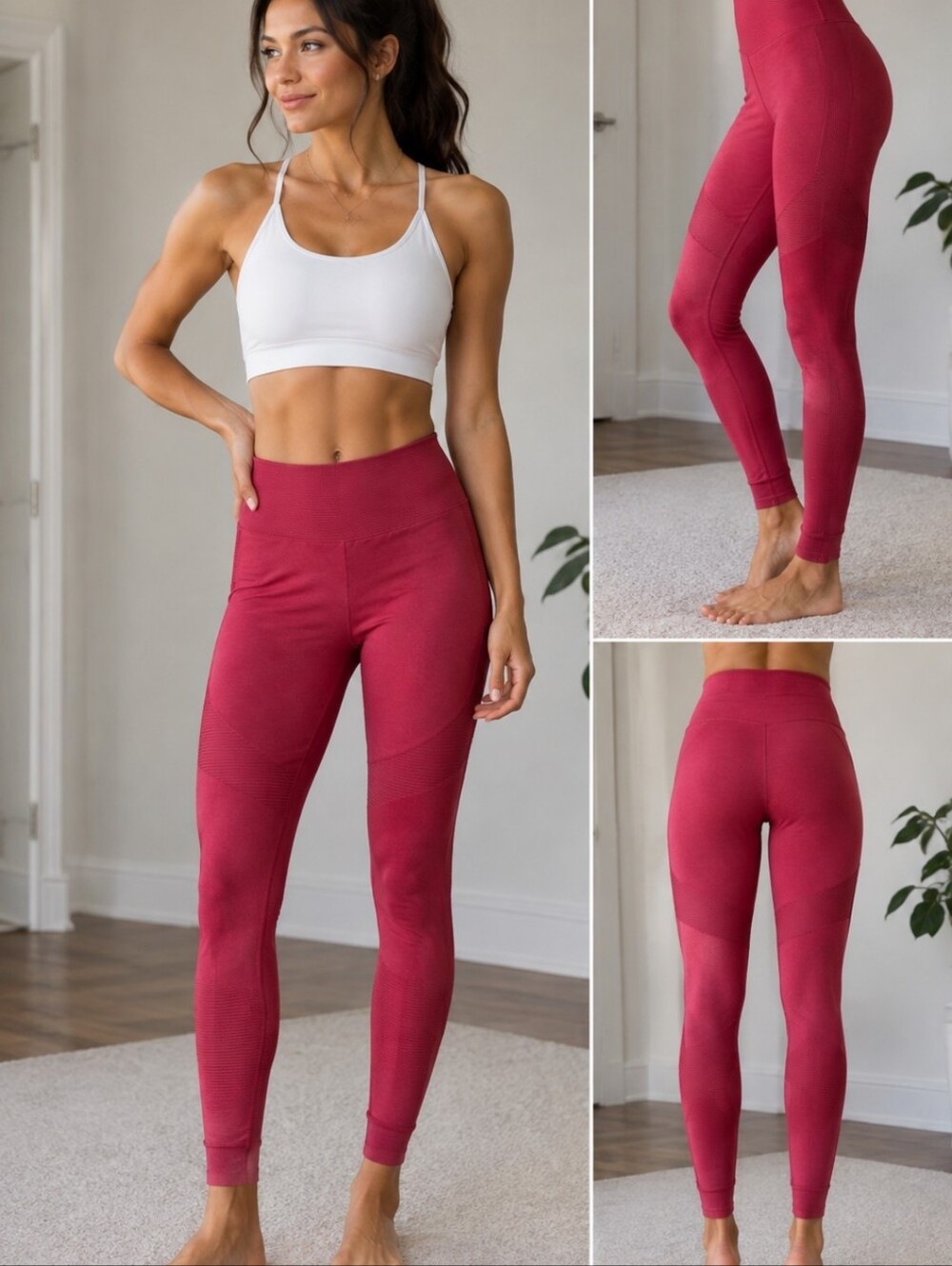 PINK Victoria's Secret High-Waist Seamless Leggings in Berry